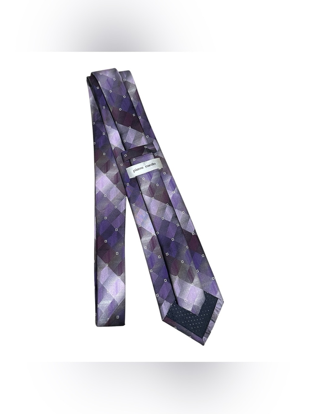 Pierre Cardin Purple Geometric Silk Tie